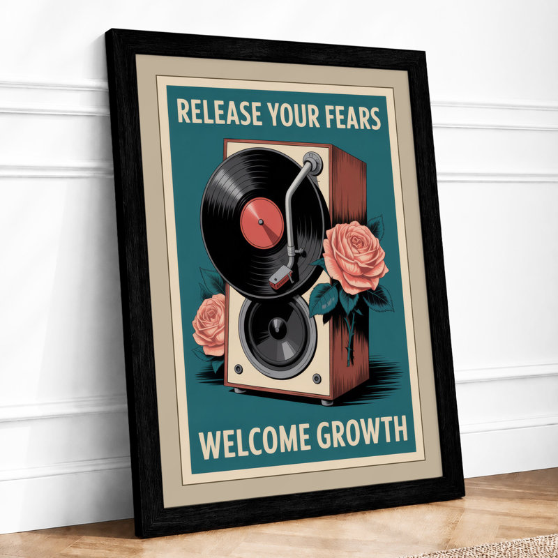 Release and Grow Retro - Framed Print, A1 - 84.1 x 59.4 cm, Black