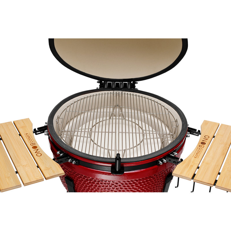 Kamado Bono 27.9cm W Wood Pellet Grill, Red