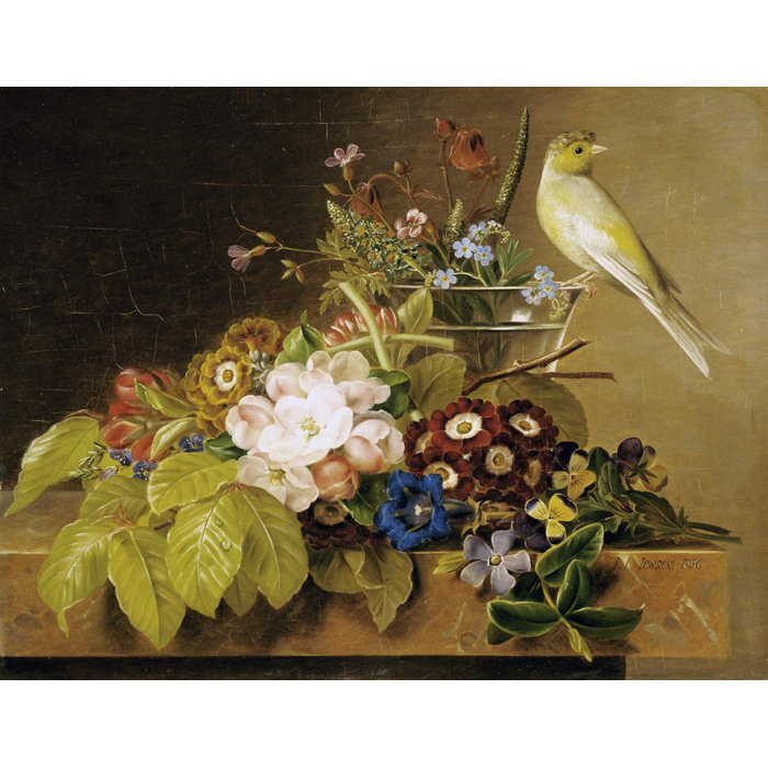 'Sweet William, Forget Me Not' by Johan Laurents Jensen Painting Print on Wrapped Canvas Global Gallery