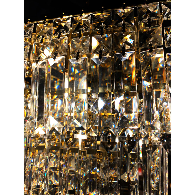 Brenard 7 - Light Crystal Dimmable Tiered Chandelier, Gold