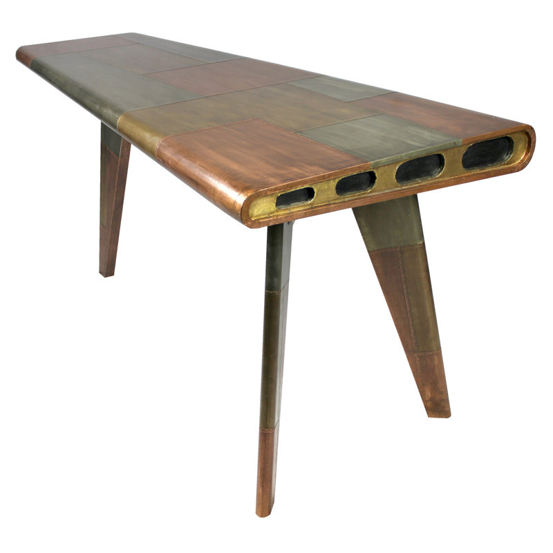Bureau d'écriture 55 "en cuivre et aluminium