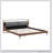 Brown&Gray Leather Bed With 2Pcs Night Lights-1216947477