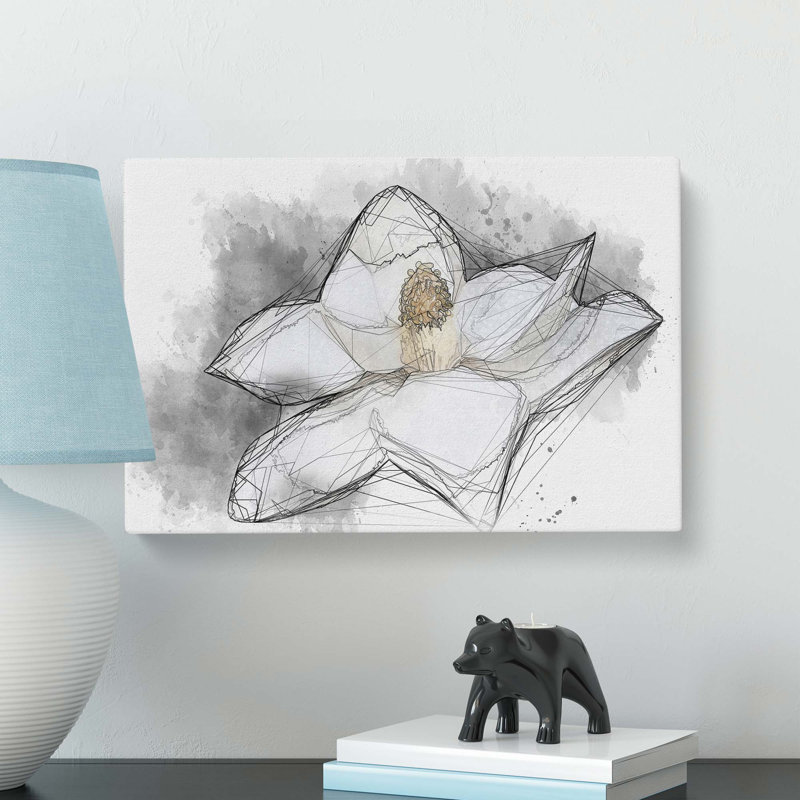 Blooming White Magnolia in Abstract - Wrapped Canvas, 35cm H x 50cm W x 3cm D
