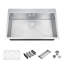 Évier de cuisine encastré en acier inoxydable 304 de 33 po à cuve simple avec passoire, grille de séchage et crépine
