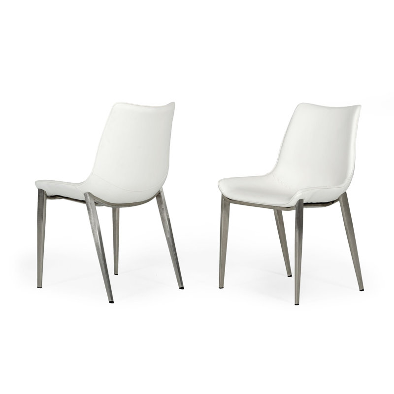 Chaise d'appoint rembourrée Naveena, Blanc