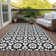 Flatweave Washable Floral Indoor / Outdoor Rug