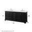 Ensemble de meuble-lavabo double 80 po Deborah en espresso foncé, comptoir en marbre de culture de Carrare, lavabos carrés encastrés (3 trous), garniture en chrome poli, miroir de 70 po-128067283-128067286