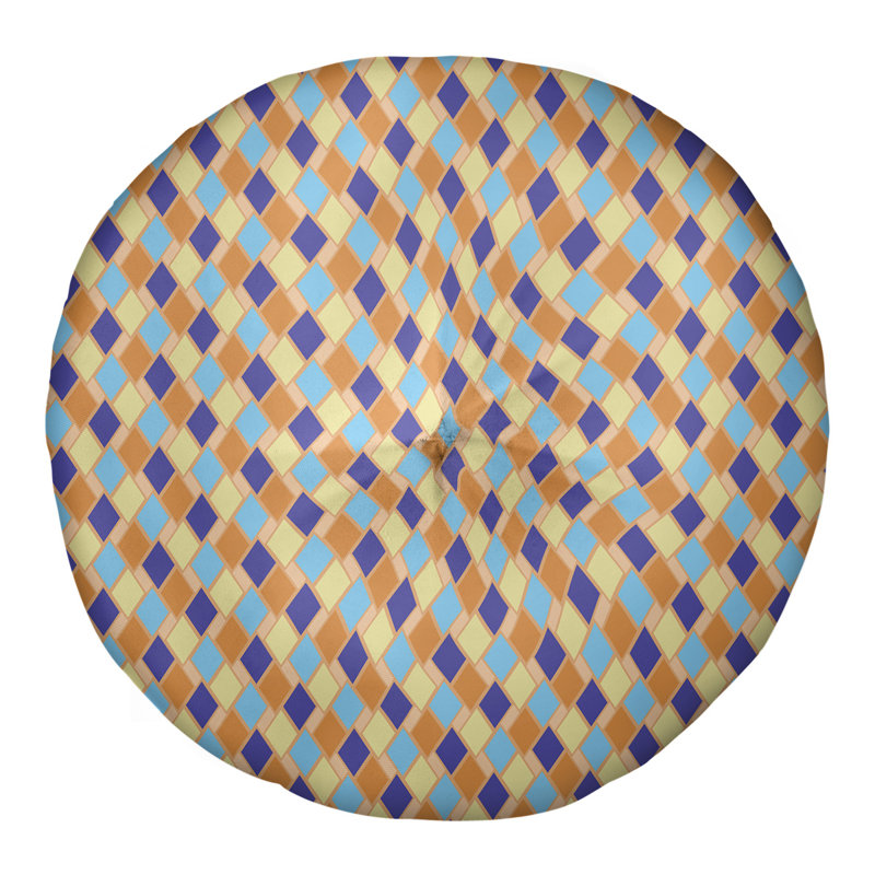 Coussin de sol Katelyn Elizabeth, 26 po x 26 po, Orange / Bleu