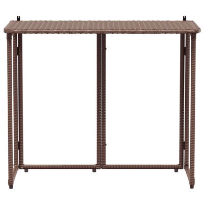 Folding Garden Table 90X51x75 Cm Poly Rattan
