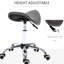 Ergonomic PU Leather Hydraulic Rolling Saddle Stool with Height Adjustable Swivel