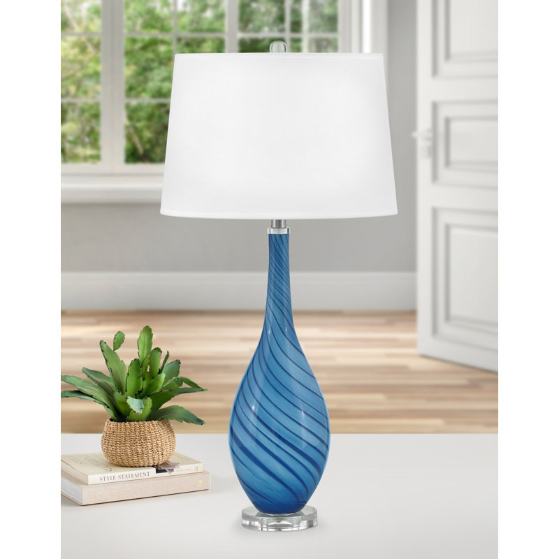 Brescia Ceramic Table Lamp, Dark Blue