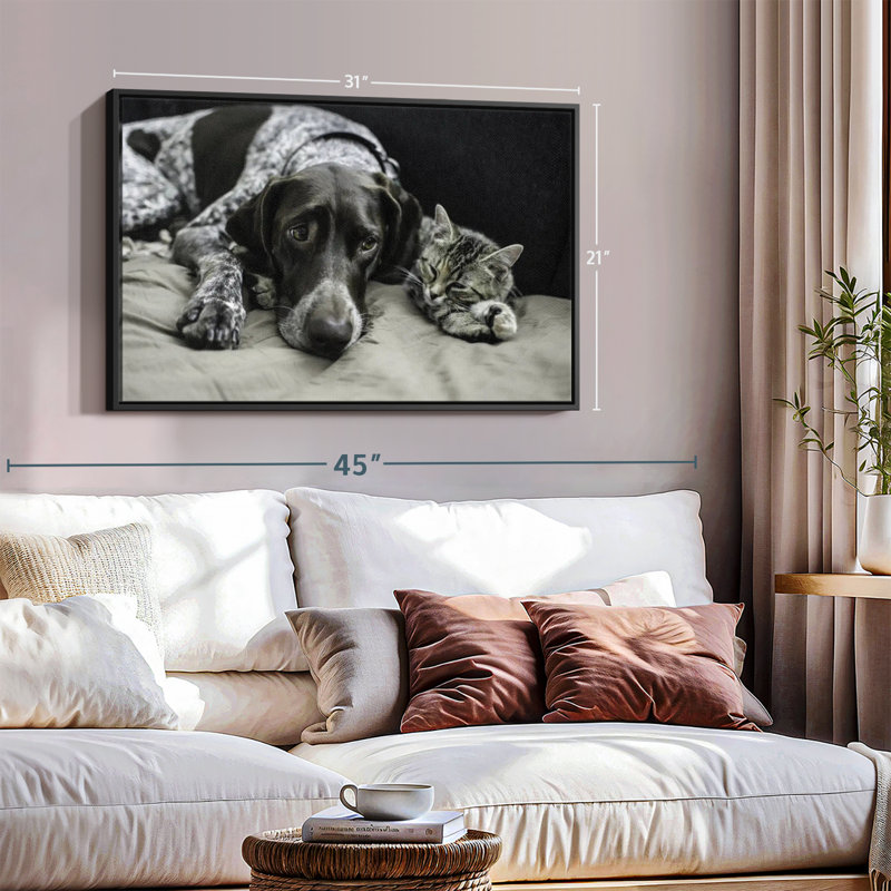 Animal «Dog and Cat Friends Wall Art», H 21 po x l 31 po