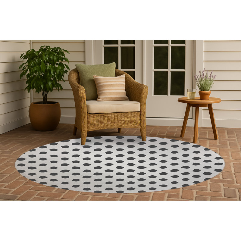 Tapis d'extérieur à gros pois antidérapant, Rond 5 pi