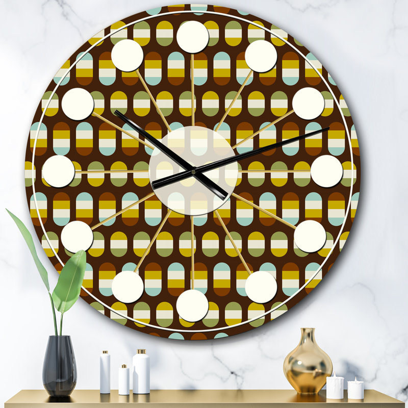 Rétro à pois - horloge murale moderne Mid-Century, Petit