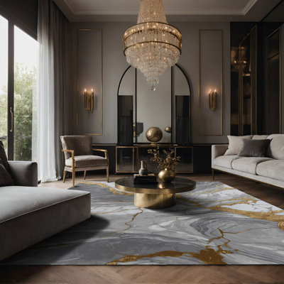 Tapis gris soyeux et moelleux
