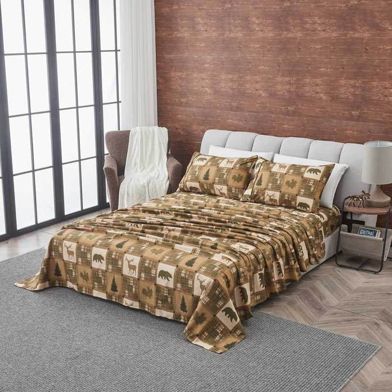 Ultra Soft Lodge Printed Microfiber Sheet Set, Lodge - Stonehurst, Full