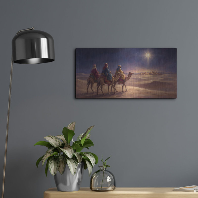 «Three Wise Men» par Veve, art mural en métal, 24 po x 12 po, 24 po x 12 po