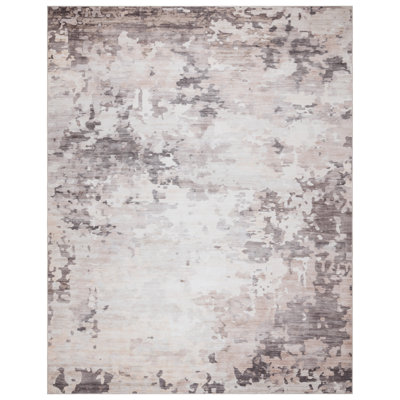 Rayna Kaori Beige Gray Ivory Machine Washable Modern Abstract Industrial Indoor Area Rug, Flat Pile for Living Room & Bedroom - Beige, 9x13