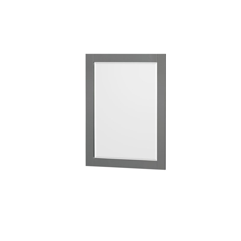Sheffield 36" Freestanding Single Bathroom Vanity with Quartz Top with 24" Mirror, White Quartz, Dark Gray, Chrome