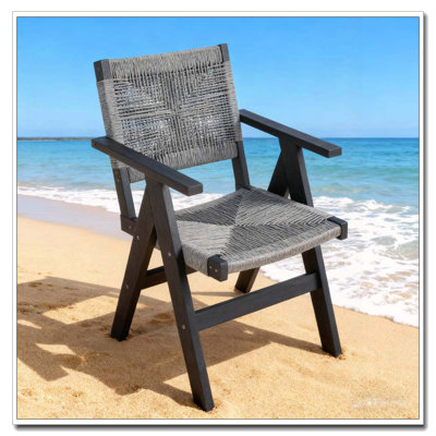 All-Season Dining Chair with Natural Woven Seat