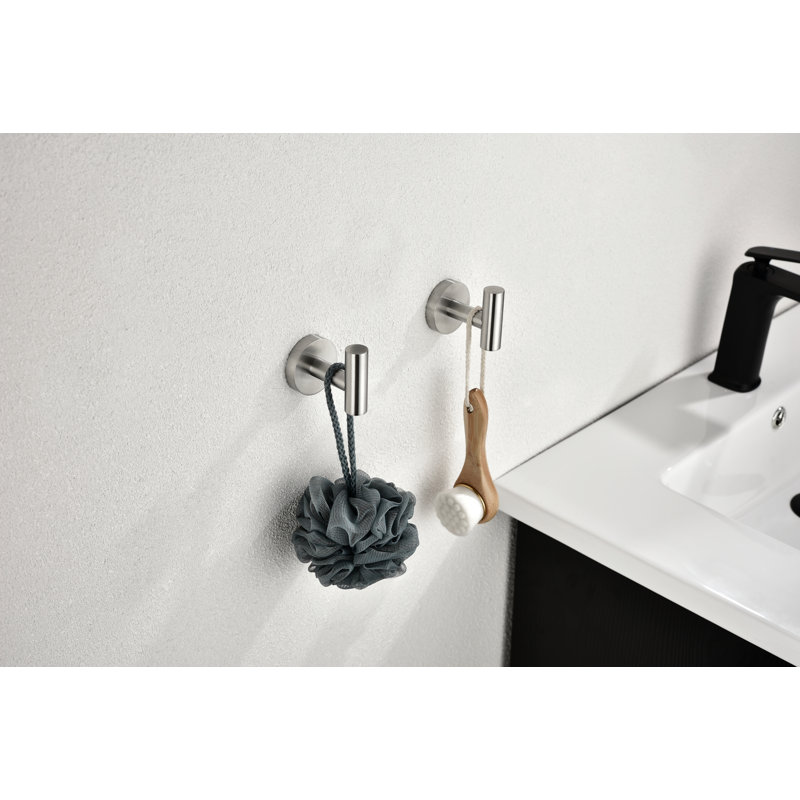 Ensemble de porte-serviettes de salle de bain en acier inoxydable 6 pièces, Argent argent