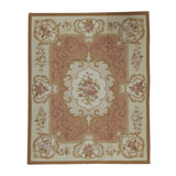 Hand-Knotted High-Quality Rose and Beige Area Rug