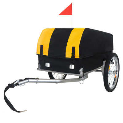 Remorque de cargaison de vélo robuste avec housse imperméable amovible - capacité de 88 lb