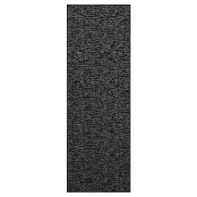 Tapis décoratif Elemental - imprimé géométrique noir patiné