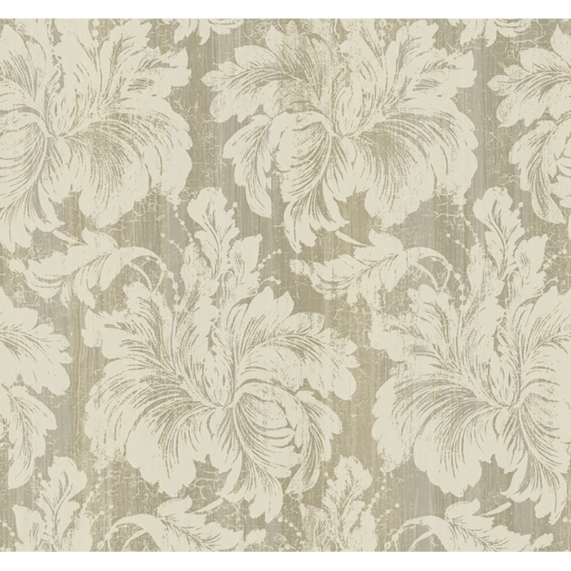  Papier peint à motif floral Portia Designs, Grège métallique