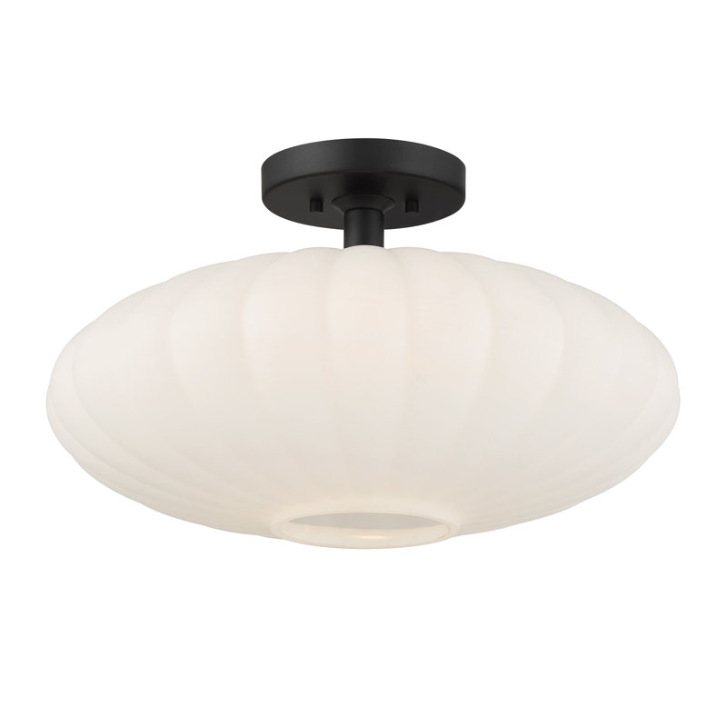 Plafonnier 1 lumière Mason en noir mat, Noir mat