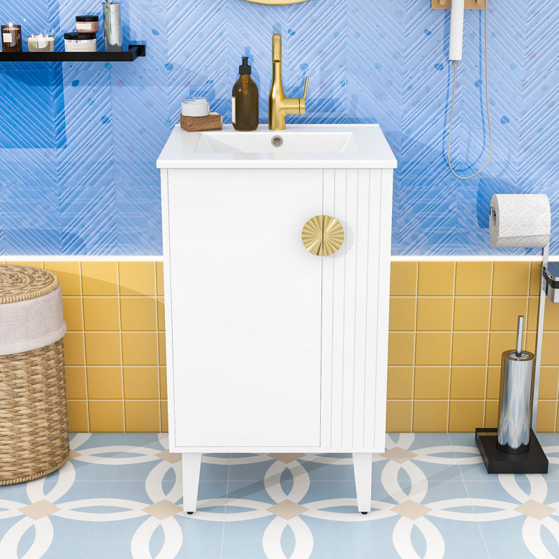 Elegant French Style Bathroom Vanity with Integrated Sink & Compact Design, White