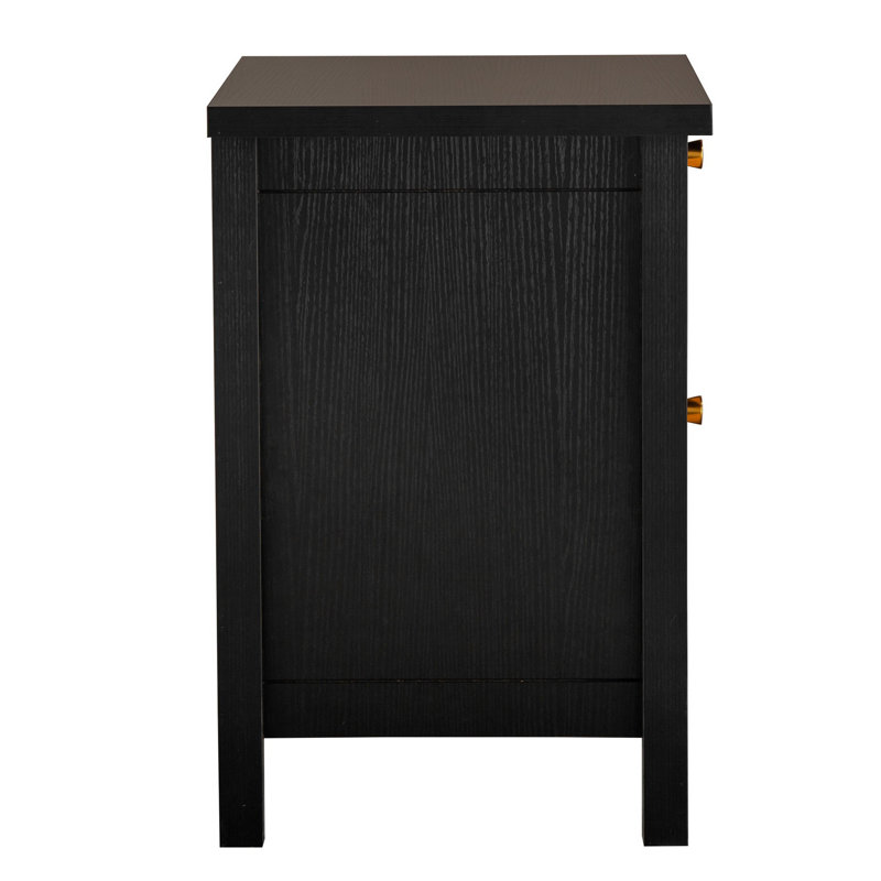 Ludden 48cm W Bedside Table, Black