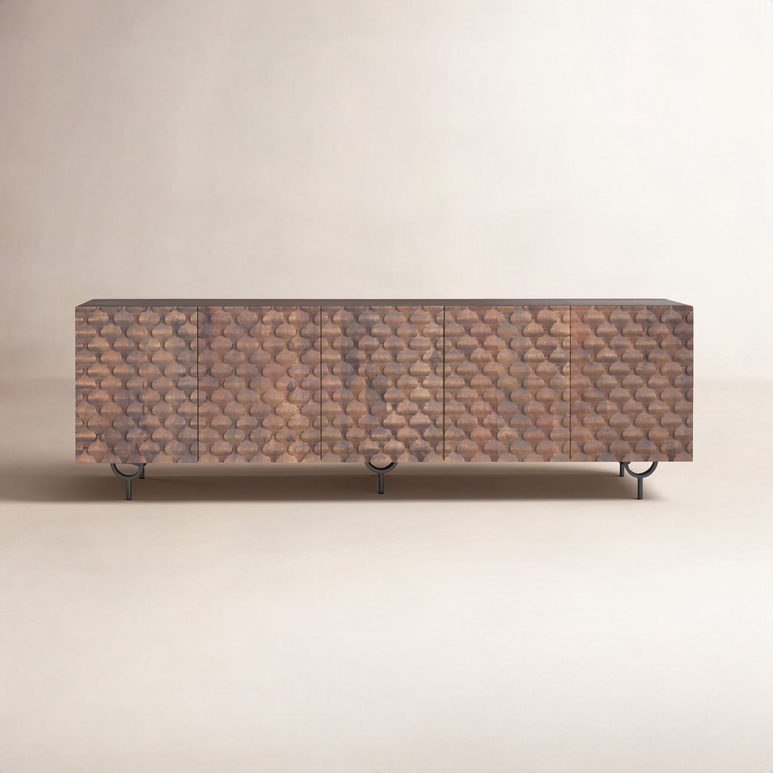 Rori 82'' Media Console, Antique Brown