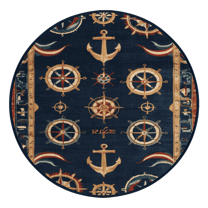 Tapis turc gris lavable à la machine, Rond 7 pi