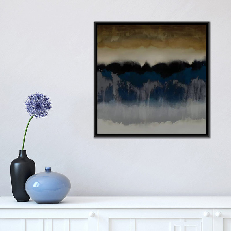" Organic I " by Rachel Springer, 18" H x 18" W x 1.5" D, Black Floater Framed Canvas, No Mat