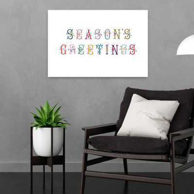 Boho Season's Greetings 1 Piece Wrapped Canvas Wall Art