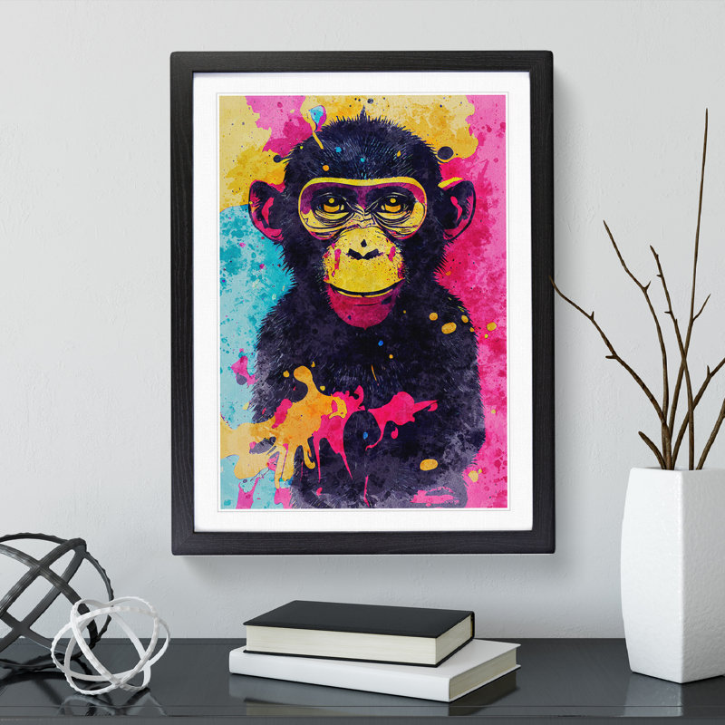 Monkey No.4 - Framed Print, Black, 64cm H x 46cm W x 2cm D