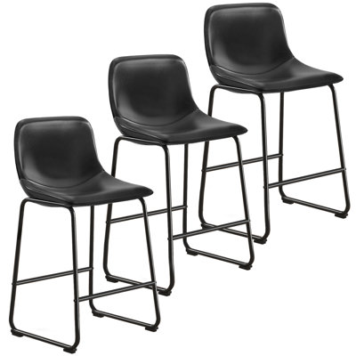 Parveena PU Leather Bar Stools With Back