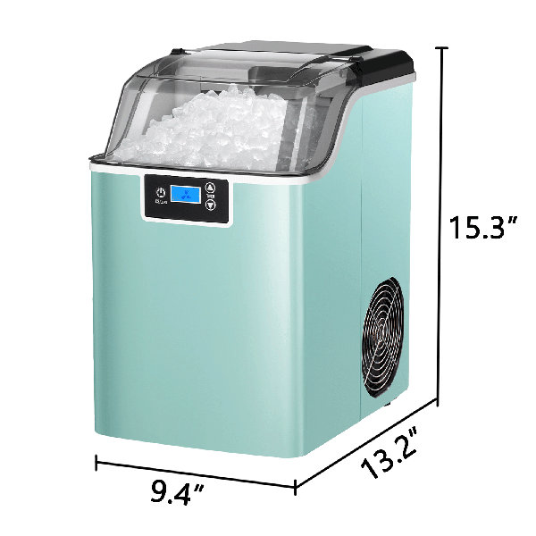 RWflame Nugget Countertop Ice Maker with Soft Chewable Ice, 34Lbs/24H,  Pebble Portable Ice Machine with Ice Scoop