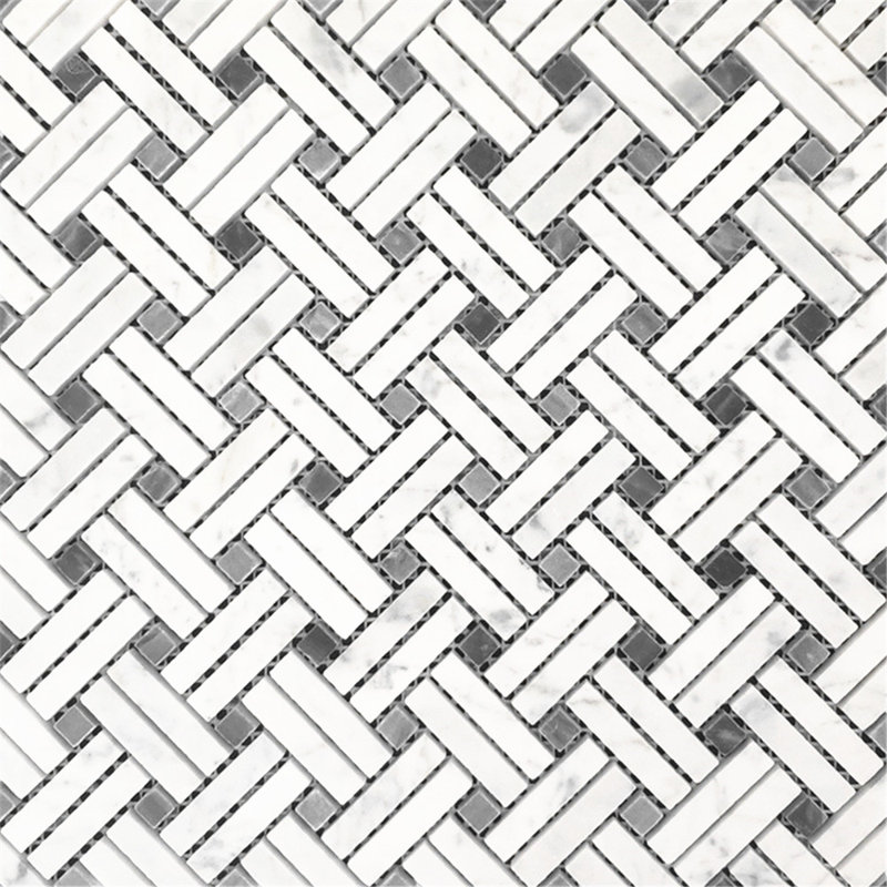 12" x 12" Marble Basketweave Mosaic Wall & Floor Tile