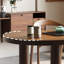 Light Walnut Curved Solid Wood Desk-108831425