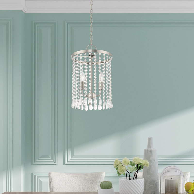 2 - Light Brushed Nickel Lantern Pendant