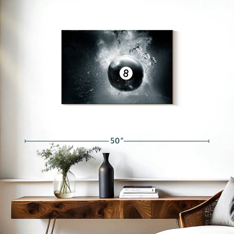 Goutte d'eau Senne Eight Ball, H 20 po x l 30 po