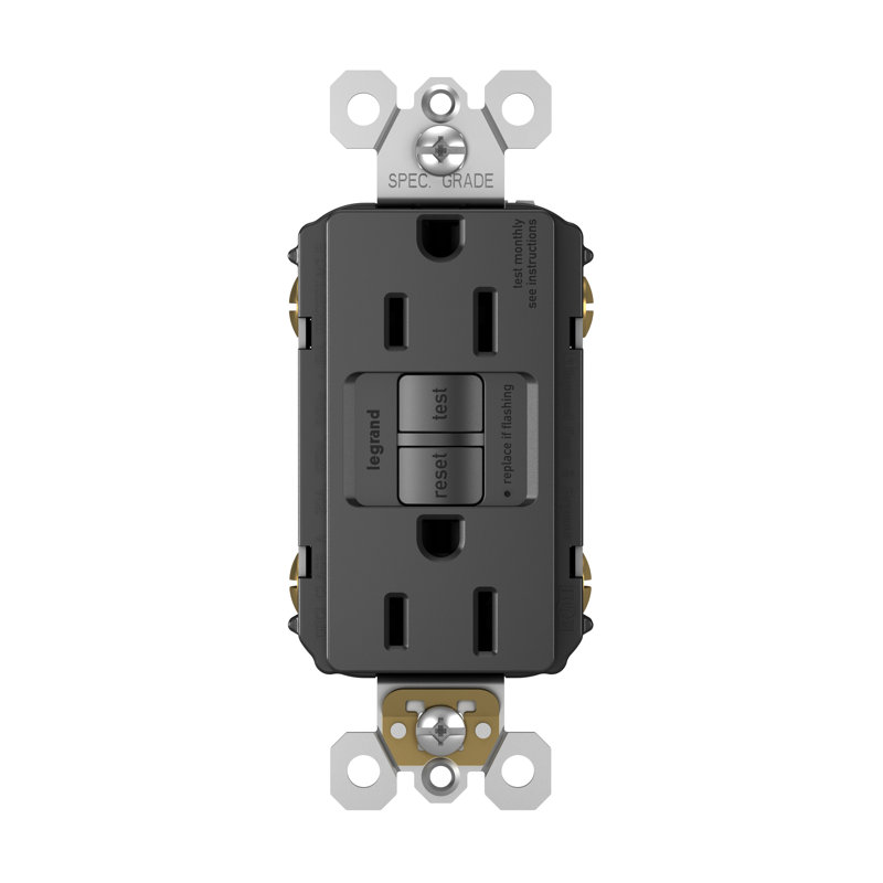 Radiant 15 Amp Self Test GFCI Outlet, Black