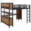 Structure de lit mezzanine en métal avec garde-robe, bureau en forme de L, cubes de rangement multiples et tablettes-1986728644