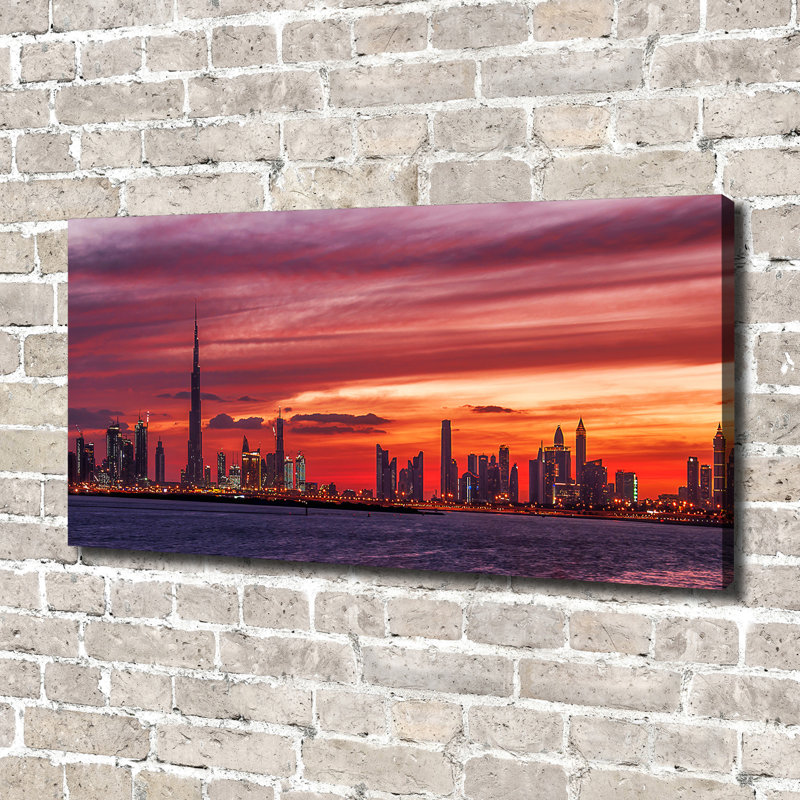 Sunset Dubai - No Frame Print on Canvas