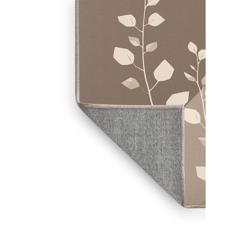 Tapis géométrique beige lavable à la machine à motif thym minimaliste de Pâques, 2 pi x 3 pi