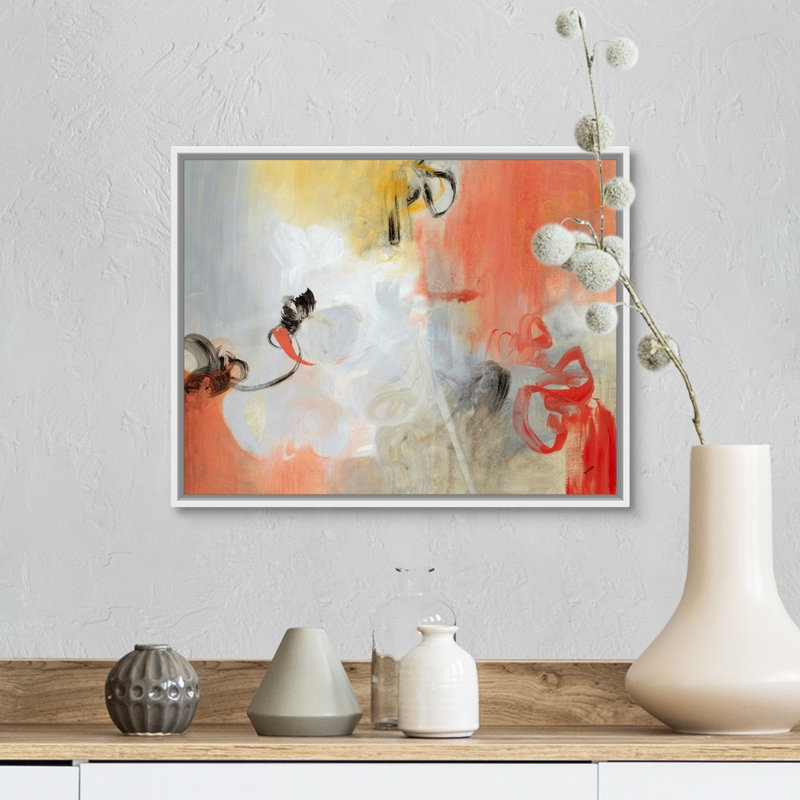 Reproduction d’art sur toile, "Coral cure" par Kari Taylor, H 13 po x l 16 po x P 1,75 po, Cadre flottant blanc