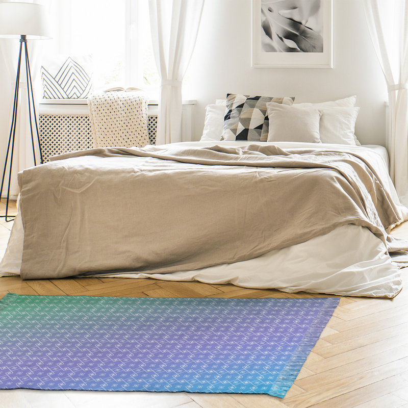 Bleu/mauve dégradé Tapis décoratif, non