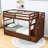 Twin Over Twin Wood Bunk Bed With Twin Trundle, Storage Staircase And Guardrails-1281582055